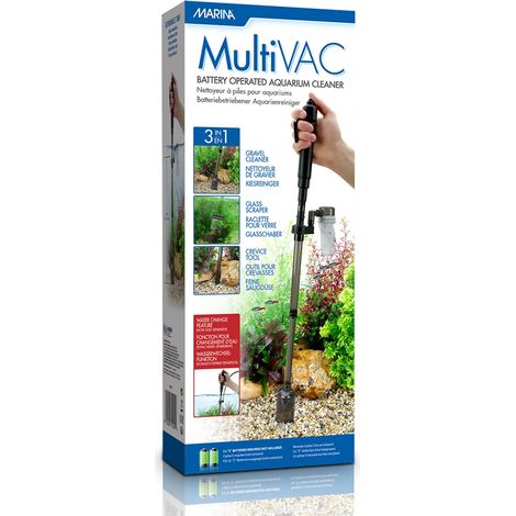Marina Pulitore per acquari Multi-Vac 3 in 1 a batteria, nero