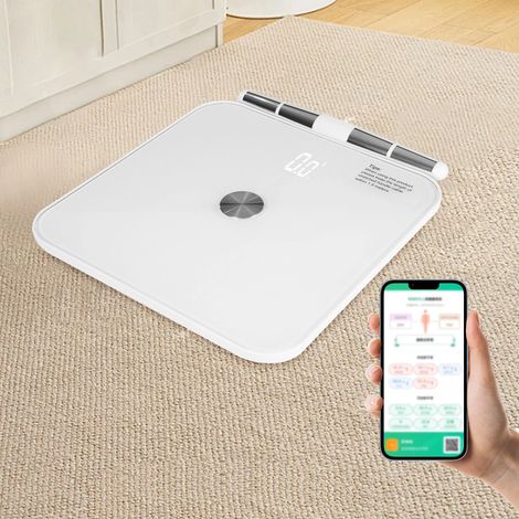 Electronic Body Weight Scale, 8 Electrodes High Accurate Rechargeable Composition Analyzer with BMR Index Body Fat Digital Scale Composition Muscle & Fat Measurement