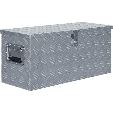 Caja de herramientas de aluminio plateado baúl de almacenamiento caja de herramientas 80 x 30 x 35 cm plata 020003208 (1/5)