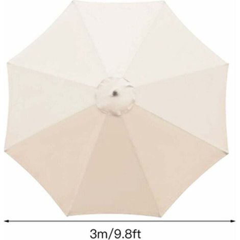 Replacement cover for parasol, 8 ribs, 3 m, waterproof, UV-resistant, replacement fabric, beige (1/4)