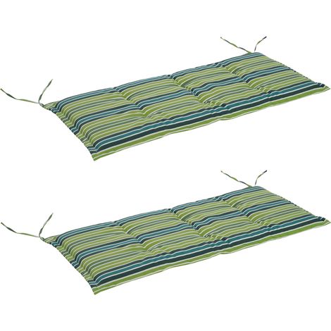 Outsunny Polyester Set Of 2 Swing Chair Cushion Green Stripes