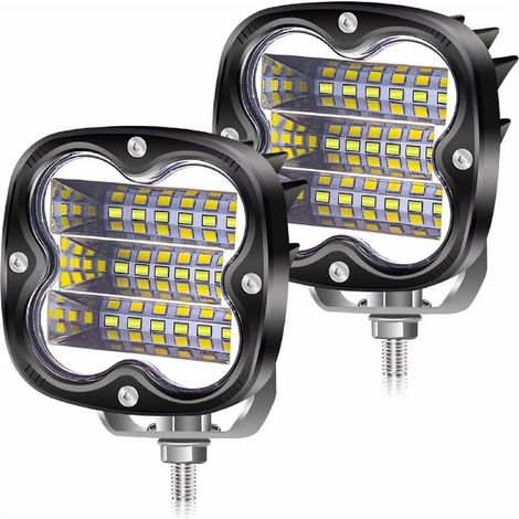 LED feux de travail 54W moto LED projecteurs antibrouillard 12V 24V, 2 pièces étanche conduite supplémentaire barre lumineuse pour bateau de camion hors route 4X4 ATV (1/4)