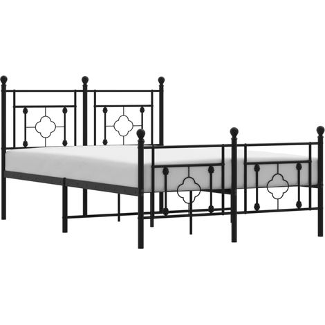 Maison Exclusive - Cadre de lit métal sans matelas avec pied de lit noir 120x190cm (1/5)