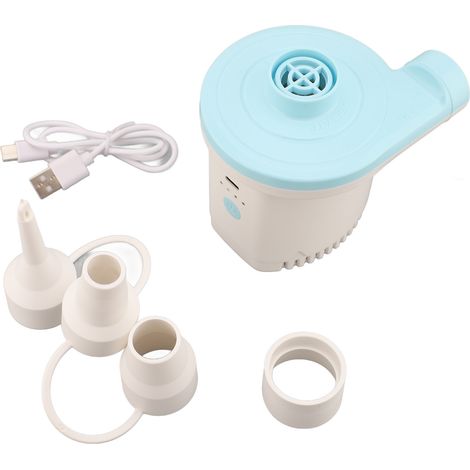 Pompe air électrique portable gonflage rapide – 2500mAh batterie multifonction Type C rechargeable gonfleur dégonfleur bleu ciel (1/2)