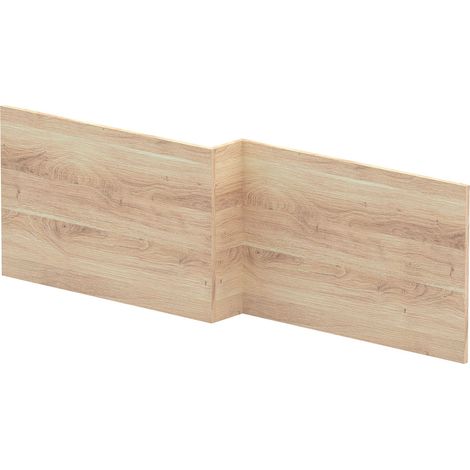 Nuie Arno Square Shower Bath Front Panel 520mm H x 1700mm W - Bleached Oak (1/2)