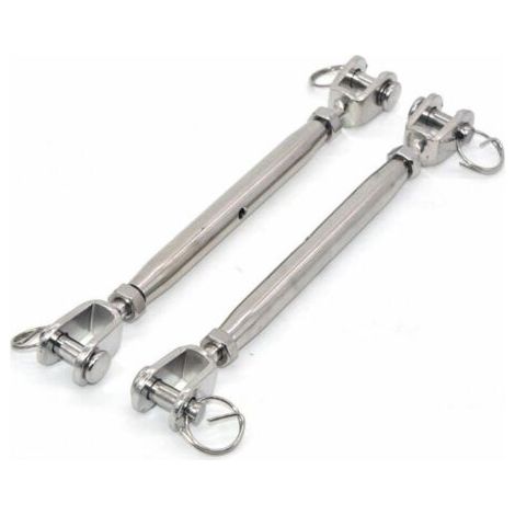 QORVA-Lot de 2 tendeurs M6 en acier inoxydable 304 avec fermeture magnétique, tendeur de câble en acier inoxydable, tendeur avec extrémités soudées et fermées, vis de blocage en acier inoxydable, tend (1/4)