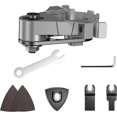 Meuleuse d'angle adaptateur de tête universel meuleuse d'angle complète en métal outil adaptateur oscillant pour le remplacement (1/4)