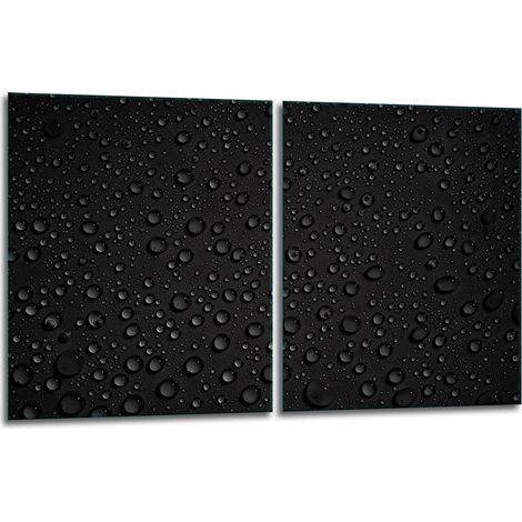 2 plaques de protection en verre pour cuisinière 40x52 Drops (1/5)