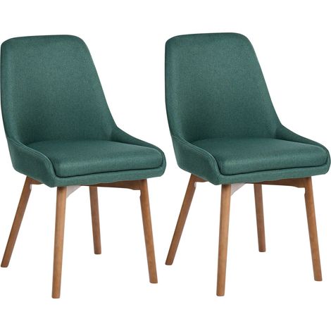 Set of 2 Dining Chairs MELFORT Dark Green (1/5)