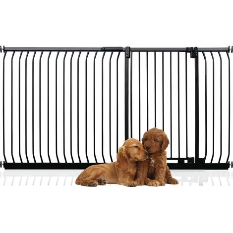 Bettacare Extra Tall Elite Dog Gate, 189cm - 198cm, Matt Black, Extra Tall 96.8cm in Height, Pressure Fit Pet Gate