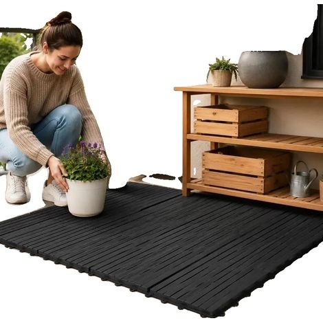 Pannelli per terrazza, resistenti agli agenti atmosferici, con design a incastro, grigio scuro (1/5)