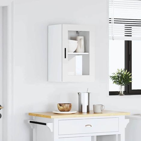 vidaXL Kitchen Wall Cabinet with Glass Door "Porto" White (1/5)
