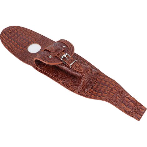 Housse de réservoir moto en cuir PU brun texturé avec pochette, accessoire de protection pour motocyclette (1/5)
