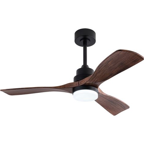 Ventilateur de plafond 42 pouces best-seller avec lumière et télécommande, modèle moderne à 3 pales couleur noyer, moteur CC réversible silencieux et fonction mémoire, style maison de campagne (1/5)