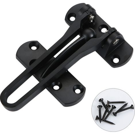 Limiteur de verrouillage de porte à barre d'aile en acier inoxydable noir, anti-intrusion pour hôtel et maison (1/3)