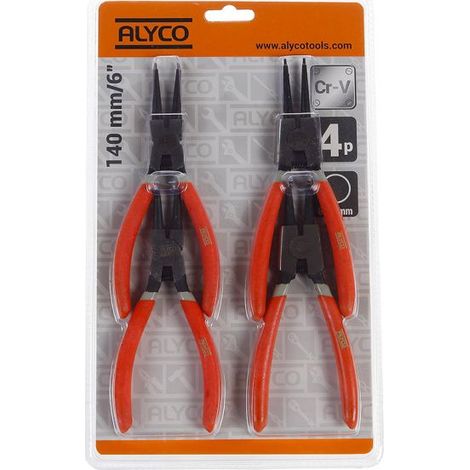 Set 4 Pinces Seeger 140 Mm Blister Alyco Orange Alyco 170582 (1/5)