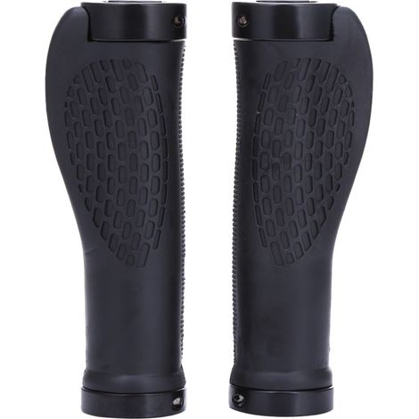 Poignées de vélo ergonomiques noires avec poignées de guidon antidérapantes à double verrouillage adaptées aux draisiennes et aux vélos de ville (1/4)