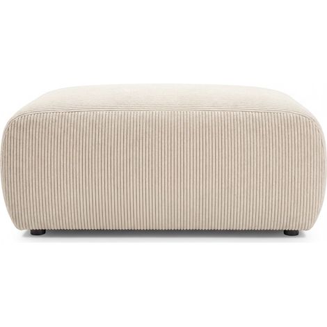 SACHA - Pouf en velours côtelé Beige 105x57x40 cm