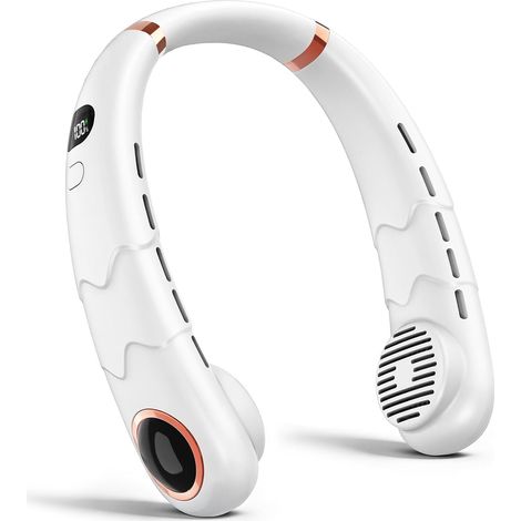 Ventilateur de Cou,Portable USB sans lame Silencieux avec flux d’air à 360°,3 Vitesses Rechargeable Mini Personnel pour Bureau Domicile Voyage En Plein Air (1/5)
