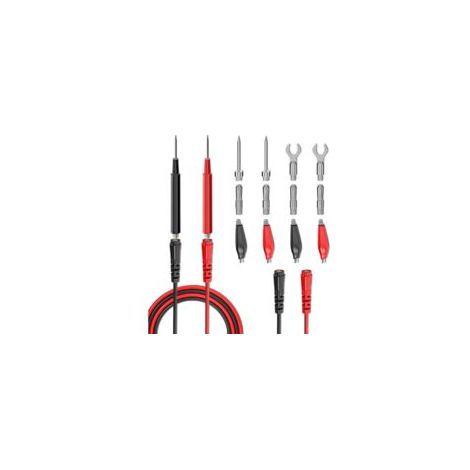 Kit di puntali di prova per multimetro da 16 pezzi, set di puntali di ricambio con morsetti a coccodrillo, connettori a banana, sonde di prova, connettori a banana per test elettrici automobilistici -