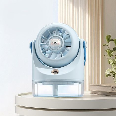 Ventilateur Portable Rechargeable – Mini Compact Silencieux – Appareil Bureau ,Voyage – Bleu (1/4)