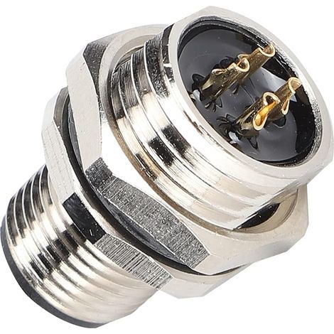 Anschluss – M12-B-P4 Gewinde M16 Einbaustecker M12, IP67 wasserdicht, 4-poliger Steckeradapter (1/5)