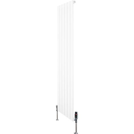 Radiatore Verticale 1600 x 420 mm con Valvole TRV Bianco