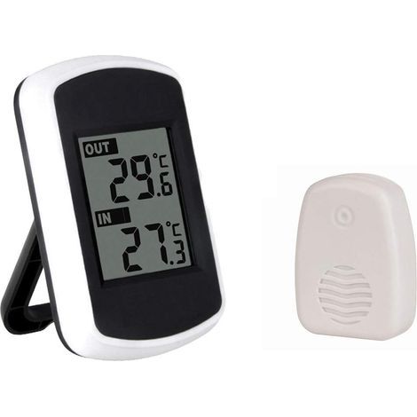 Wireless thermometer for indoor and outdoor use, transmission range up to 100 meters, accurate measurement, with clear digital LCD display (1/5)