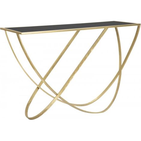 Console ring struttura in ferro color oro e vetro per interni (1/10)
