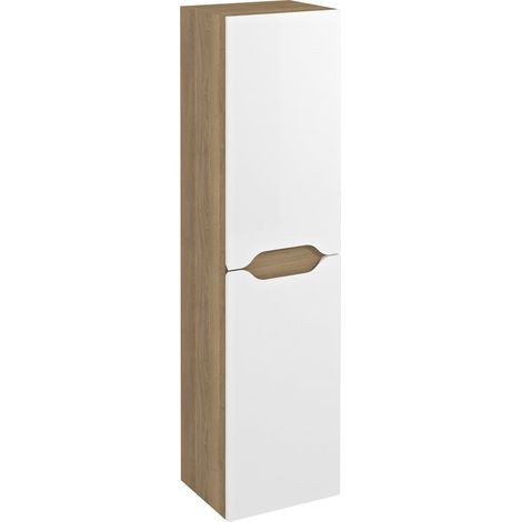 WAVE Meuble de rangement haut 35x140x30cm, blanc/chêne cuneo (1/4)