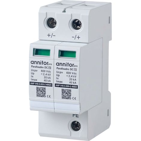 Parafoudre modulaire photovoltaïque à cartouche 40kA 600VDC