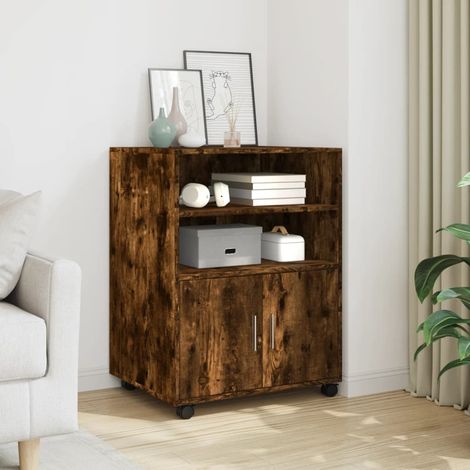 Rollschrank Räuchereiche 60x48x81 cm Holzwerkstoff (1/5)