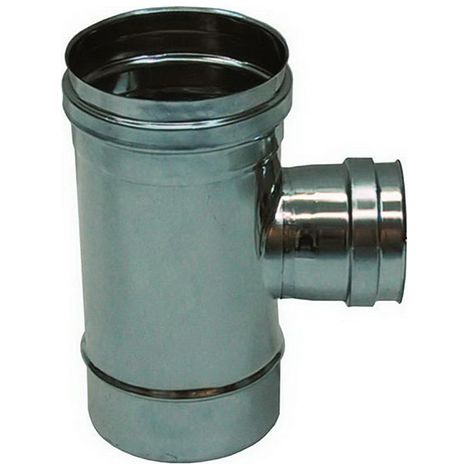Cheminee Raccord T 90 reduit DN 80 femelle conduit de cheminee DN 200 tuyau en acier inoxydable 316