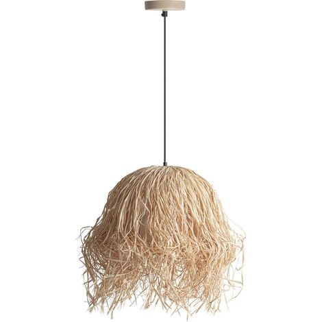 Suspension boho en papier mâché finition sablée brun clair - Brun clair sablé naturel (1/3)