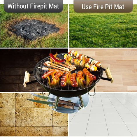 Tapis ignifuge sous le gril, pour foyer, pont, Patio, braises, pour Camping en plein air, cuisinière à gaz, barbecue à bois (1/5)