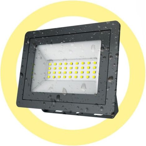 Proyector LED De Exterior - Slim - 50W - 4900lm - IP65 - Blanco Cálido - Negro (1/5)
