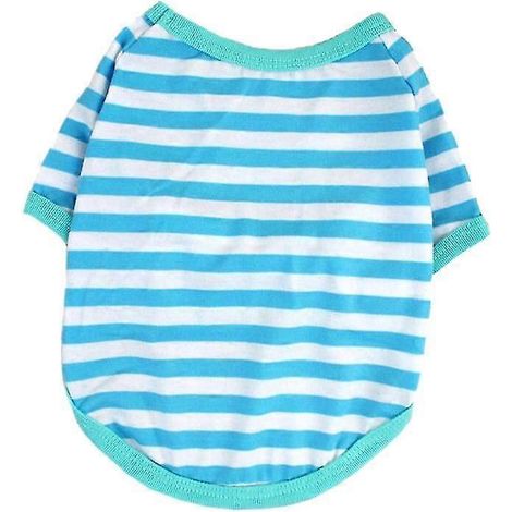 Camiseta de verano a rayas para perros, camisa transpirable para mascotas, sudadera colorida para cachorros, ropa para perros pequeños y medianos. (1/5)