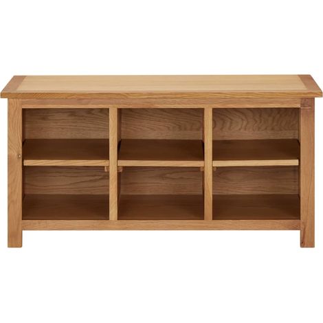 vidaXL Scarpiera 90x37x45 cm in Legno Massello di Rovere (1/4)