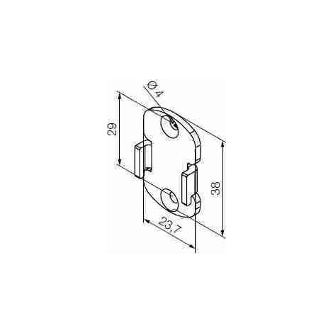 Nice 523.30002 - Adattatore universale bianco compatibile con supporti Rollease della serie Skyline (interasse 29 mm).