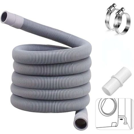 3m Flexible d'évacuation universel,rallonge de tuyau pour lave-vaisselle,Tuyau de vidange pour machine à laver,Tuyau d'évacuation d'eau,Tuyau d'évacuation,Rallonge de Tuyau de Vidange pour Tuyau