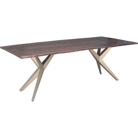 Table à manger 200x100 Acacia laqué Brun / Gris mat FREEFORM 41