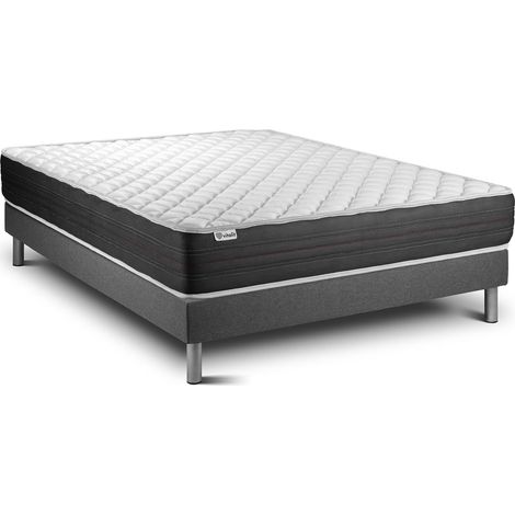 Matratzenset VITAL MEMO ONE 130 x 200 cm Bettrahmen Kit Grau
