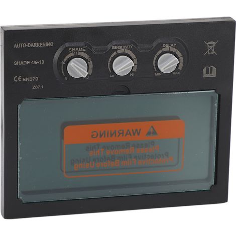 Schweißhelm TX400BF 92,5 × 42,5 mm / Schweißerbrille – Zubehör – Solarbetriebene, automatisch abdunkelnde optische Schweißmaske (1/5)