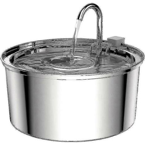 Fontaine à eau pour chat, 3,2 l/108 oz, fontaine automatique en acier inoxydable pour animaux de compagnie, distributeur d'eau pour chien, Ultra-qui(,) (1/4)