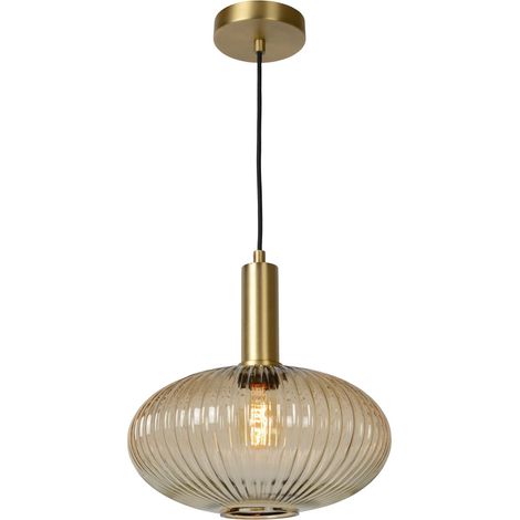 Lucide MALOTO - Pendelleuchten - Ø 30 cm - 1xE27 - Amber (1/5)