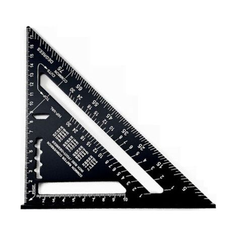 180 mm Equerre Menuisier,Rapporteur d'Angle de Triangle Alliage d'Aluminium，équerres de charpentier triangulaire épaissi à 45 90 Degres, Haute Précision Mesure Outillage, pour Charpentier,Couv