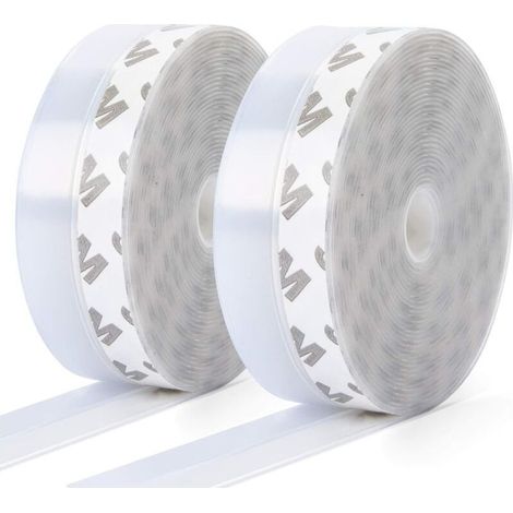 10m×25mm 2 Pack Bande D'étanchéité en Silicone,Joint de Portes et fenêtres Auto-adhésif, Transparent Joint de Fond de Porte pour Anti-poussière, Résistant aux Intempéries, Insonorisant - 10m (1/5)