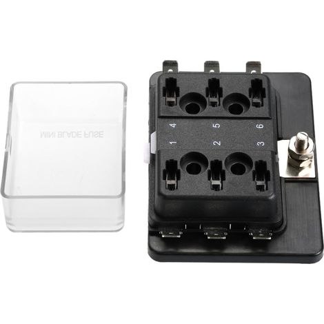 6-Way Distribution Box Support - Universal 12V 24V Box for Cars, Boats, Marine Tricycles, APM 5A 10A 25A Automotive Parts, Electrical Power Distribution (1/5)