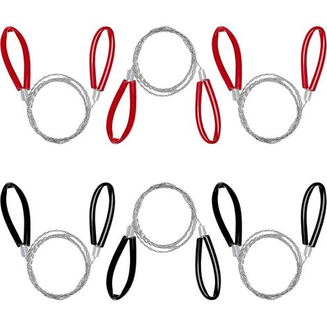 6-Piece Stainless Steel Wire Saw Set, 70cm Hand Chainsaw with Loops, Survival Chainsaw, Pocket Chainsaw for Wood/Plastic/Rubber, for Outdoor Camping and Hiking (1/5)