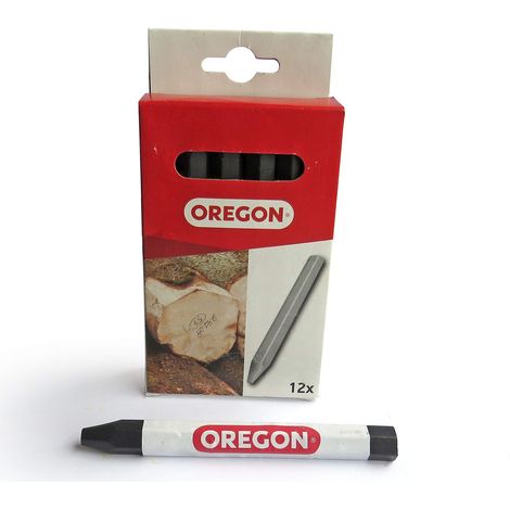 Oregon Multi Surface Marking Crayon – Confezione da 12 Pastelli Professionali con Struttura Antiscivolo a 6 Lati, Scrivono su Legno, Metallo, Cemento, Piastrelle, Ceramica, Plastica e Vetro - Nero (1/4)